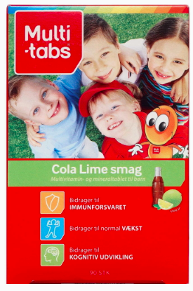 Multi-tabs Cola/Lime 90 stk (udløb: 03/02/2023)
